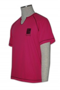 T162   訂製 t shirt 設計圖案  t恤製作中心  訂購團體衫供應商    桃紅色
